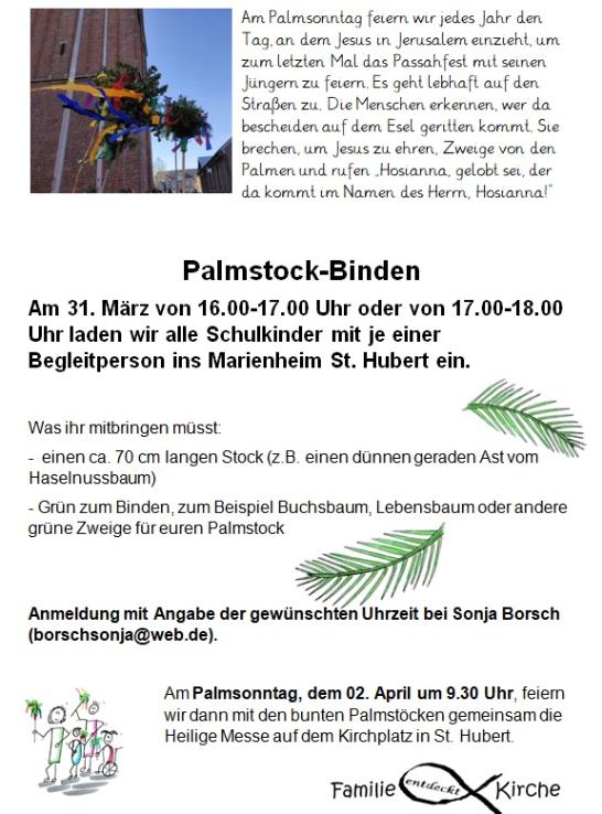 2022 Palmsonntag plakat St. Hubertus (c) Pfarrgemeinde St. Hubertus