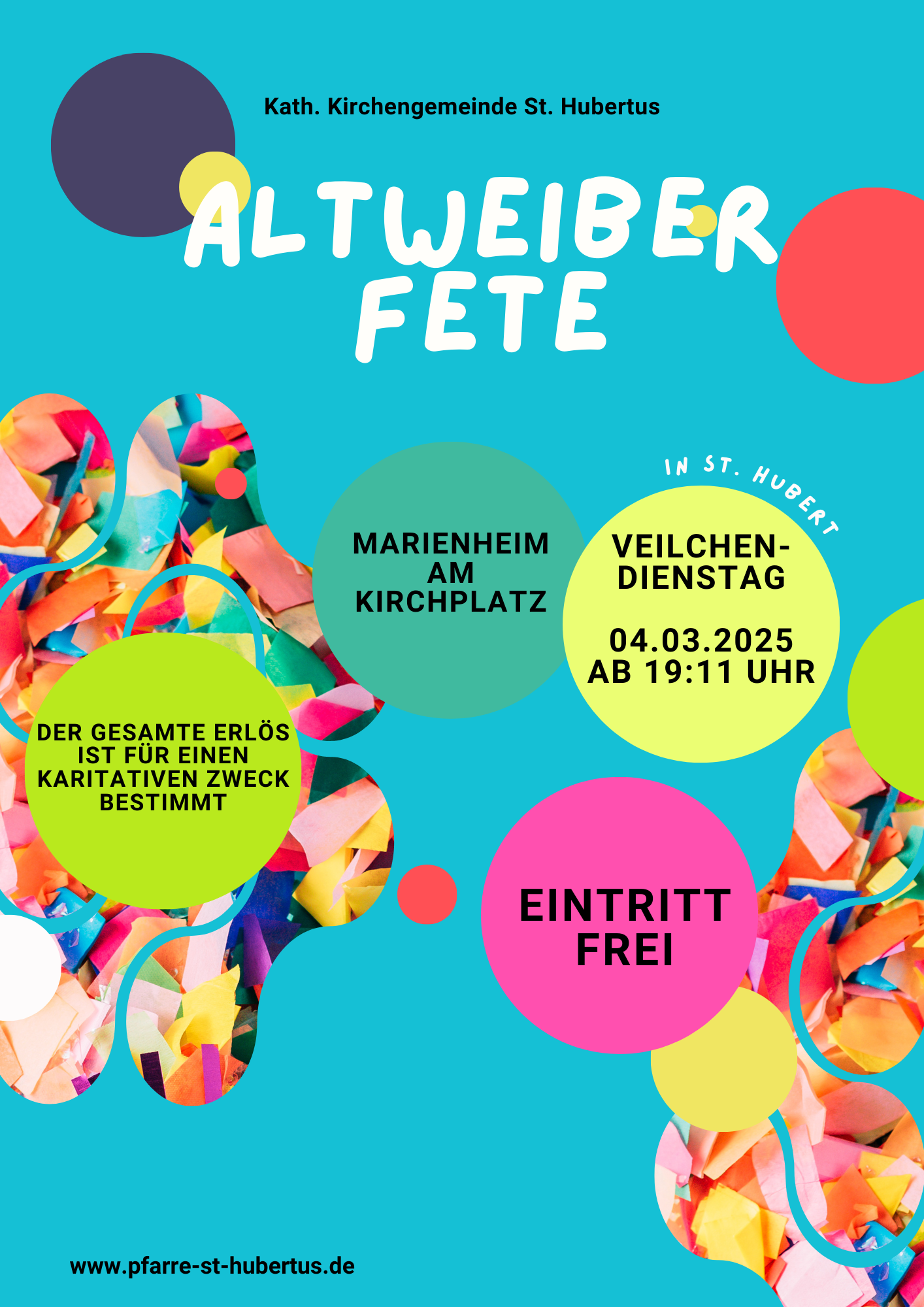 2025 03 Flyer Karnevalsfete Marienheim (c) Pfarrgemeinde St. Hubertus