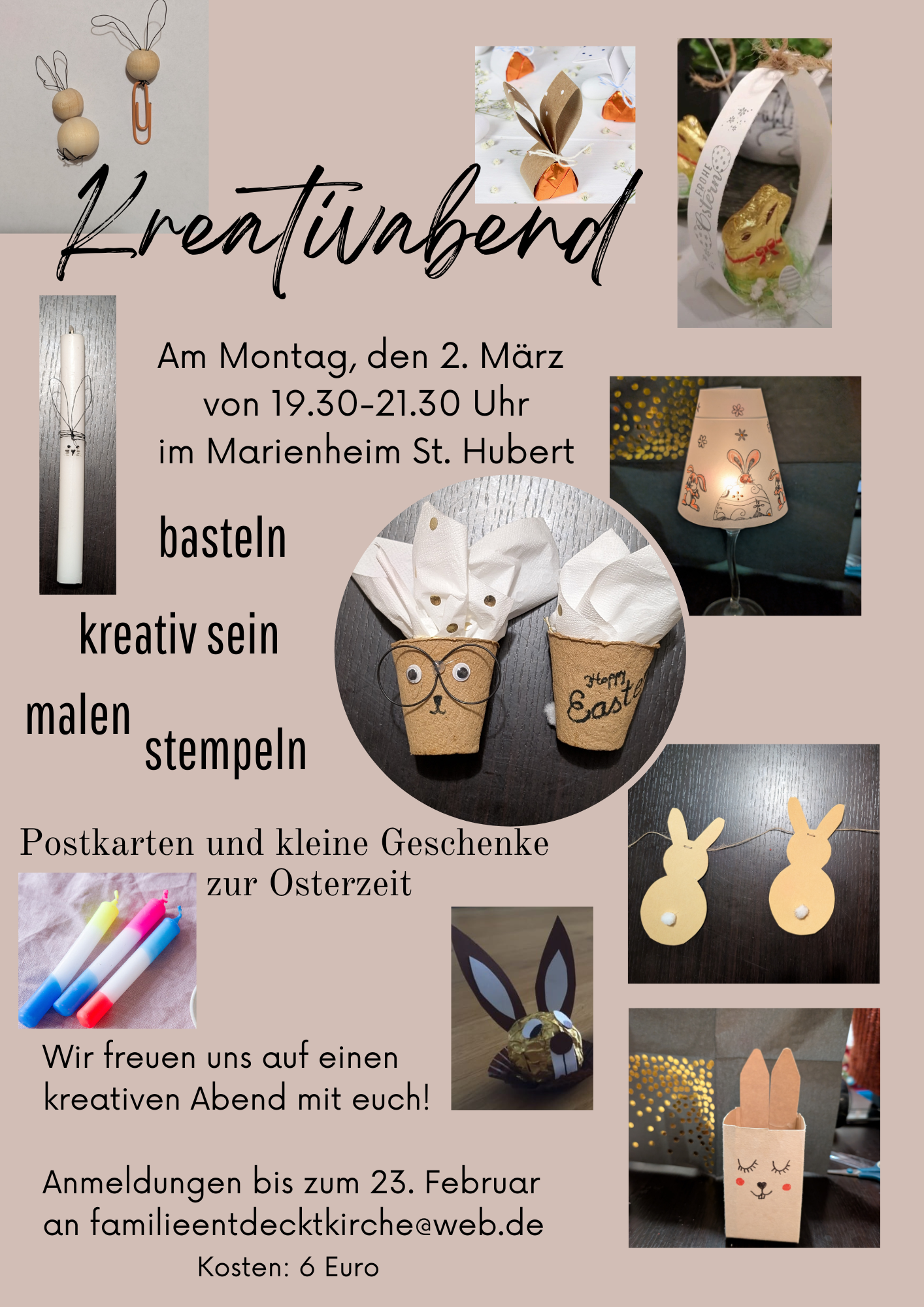 2026 01 Kreativ Hellbraun Collage Foto Business Schmuck Flyer (1) (c) Pfarrgemeinde St. Hubertus