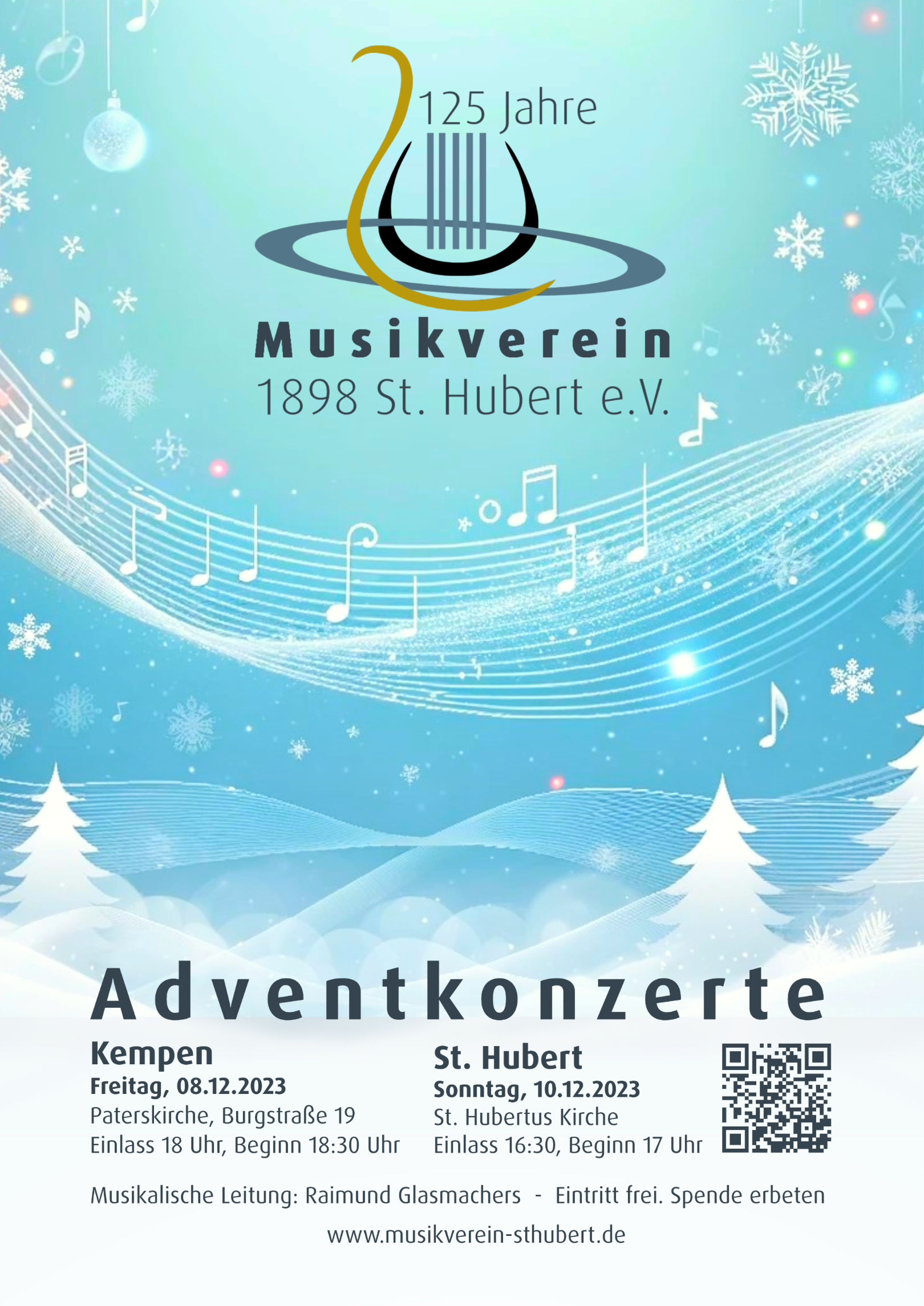 Musikverein Adventkonzert 2023 plakat (c) Musikverein St. Hubert