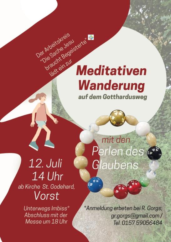 Plakat Meditative Wanderung (c) Pastoraler Raum Kempen-Tönivorst