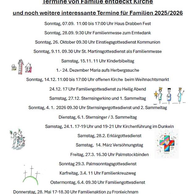 Termine Familie entdeckt Kirche 2025 26