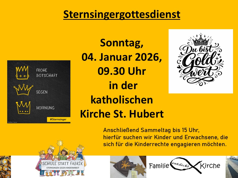 plakat sternsingergottesdienst 2026 (c) Pfarrgemeinde St. Hubertus